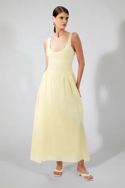 Bardot Lawrence Scoop Neck Maxi Dress In Yellow