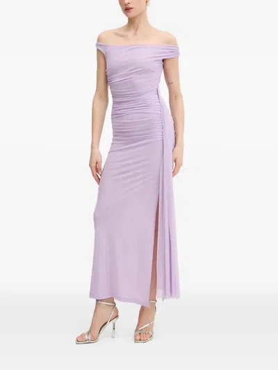 Bardot Layana Off-shoulder Maxi Dress In Purple