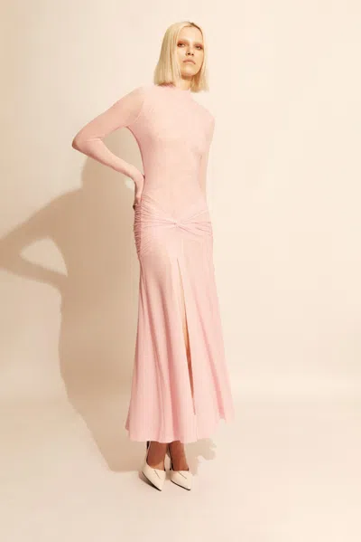 Bardot Lea Mesh Midi Dress In Light Pink