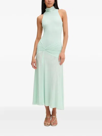 Bardot Leanna Ruched Sleeveless Midi Dress In Black
