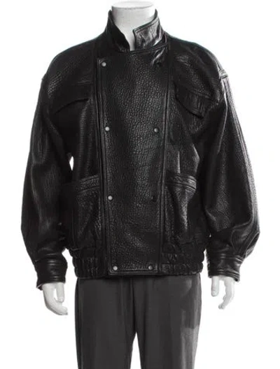 Pre-owned Bardot Leather Moto Jacket In Black