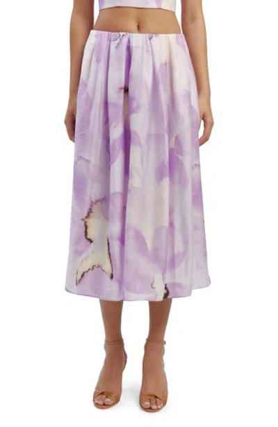 Bardot Leia Floral Midi Skirt In Lavender Floral