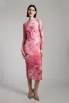 Bardot Lena Mesh Midi Dress In Wildflower