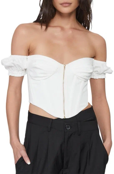 Bardot Lena Off The Shoulder Corset Top In Orchid White