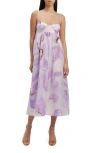 BARDOT BARDOT LENORA ABSTRACT FLORAL MIDI DRESS