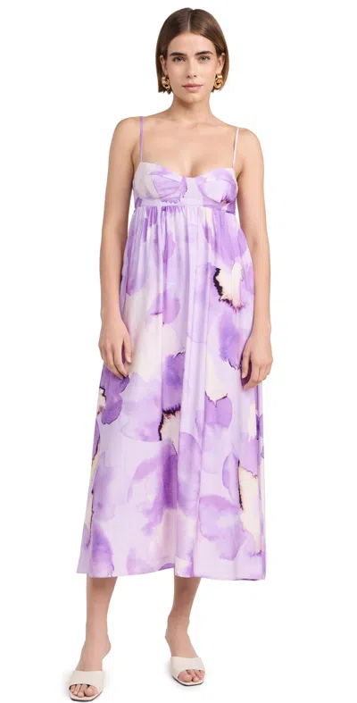 Bardot Lenora Abstract Floral Midi Dress In Lavender Floral