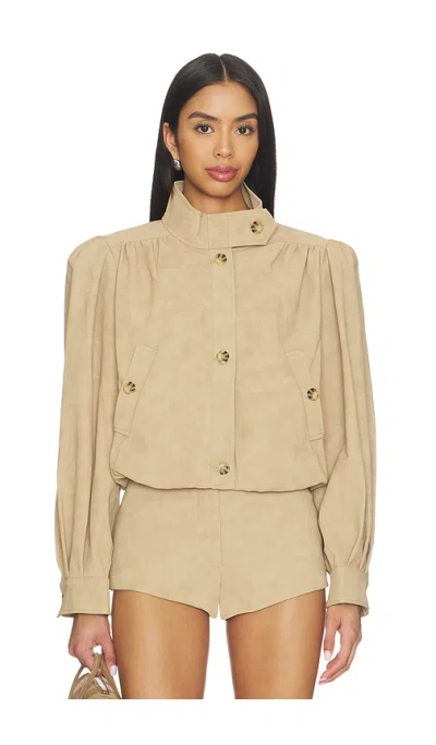 Bardot Leon Vegan Leather Jacket In Neutral
