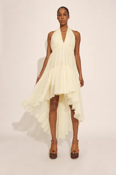 Bardot Leona High Low Ruffle Dress In Canary Ylw