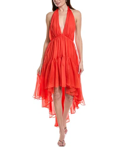 Bardot Leona High-low Ruffle Maxi Dress In Red