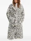 Bardot Leopard-print Belted Coat In Gray