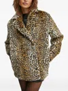 Bardot Leopard-print Faux-fur Coat In Yellow
