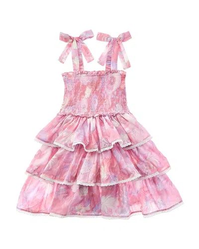 Bardot Kids' Lexie Tiered Dress In Pink