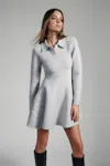 Bardot Lexter Mini Volume Knit Dress In Dovegrey
