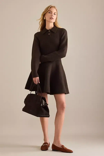 Bardot Lexter Long-sleeve Knit Mini Dress In Black