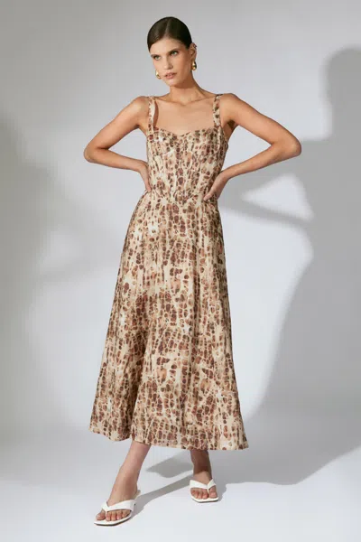 Bardot Lilah Corset Midi Dress In Multi