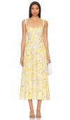 Bardot Lilah Corset Midi Dress In 黄花