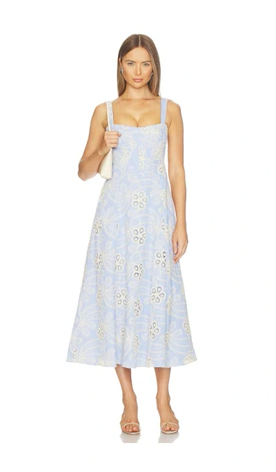 Bardot Lilah Corset Midi Dress In Blue