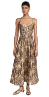 Bardot Lilah Corset Midi Dress Leopard In Leopard