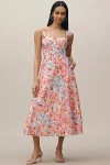 Bardot Lilah Floral Corset Midi Dress In Pink