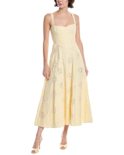 Bardot Lilah Corset Midi Dress In Yellow