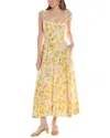 Bardot Lilah Corset Midi Dress In Yellow