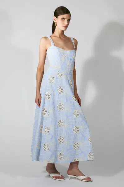 Bardot Lilah Denim Midi Dress In Blue