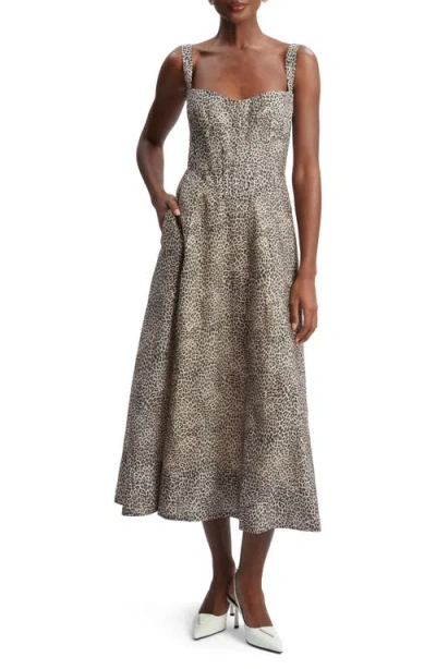 Bardot Lilah Leopard Print Midi Dress In B Leopard