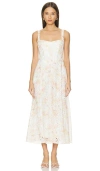Bardot Lilah Sweetheart Corset A-line Midi Dress In 阳光花卉