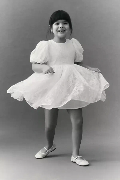 Bardot Linda Rosette Mini Flower Girl Dress In Gray