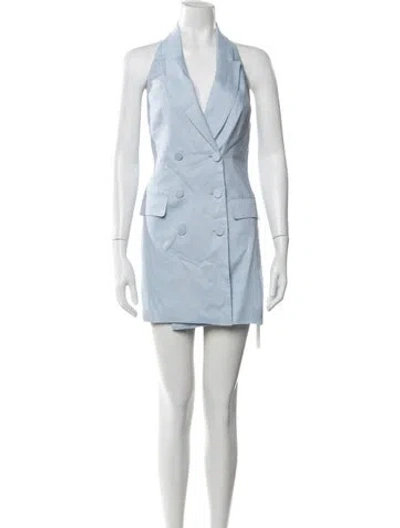 Pre-owned Bardot Linen Mini Dress In Blue