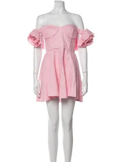 Pre-owned Bardot Linen Mini Dress W/ Tags In Pink