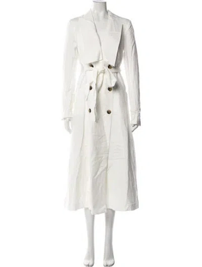 Pre-owned Bardot Linen Trench Coat W/ Tags In White