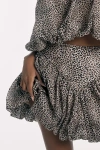 Bardot Lissett Linen Blend Printed Bubble Mini Skirt In Beige