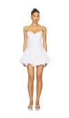 Bardot Oria Bubble Hem Satin Minidress In White