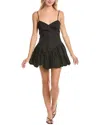 Bardot Lissett Sleeveless Poplin Minidress In Black