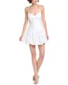 Bardot Oria Bubble Hem Satin Minidress In White