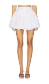 Bardot Lissett Cotton Poplin Bubble Miniskirt In Orchid White