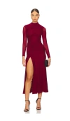 Bardot Liyana Ruched Mesh Dress Berry In Berry
