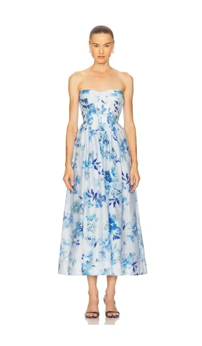 Bardot Lola Corset Midi Dress In Blue