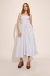 Bardot Lola Corset Stripe Midi Dress In Blue Strip