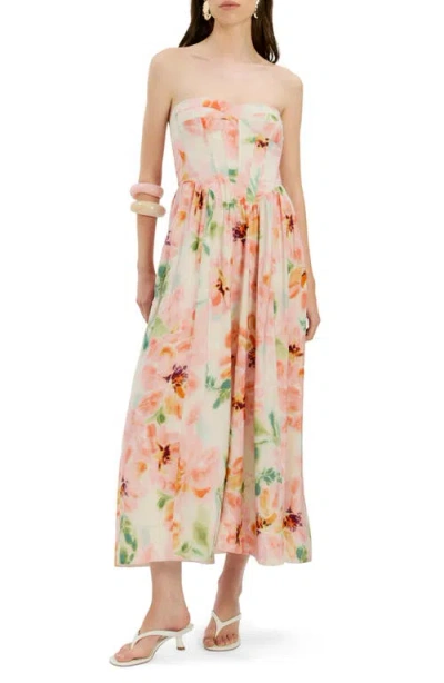 Bardot Lola Corset Midi Dress In Multi