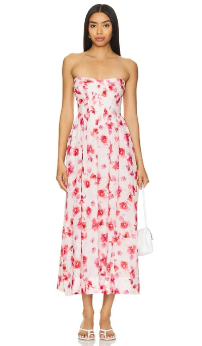 Bardot Lola Midi Dress In Hot Pink Floral