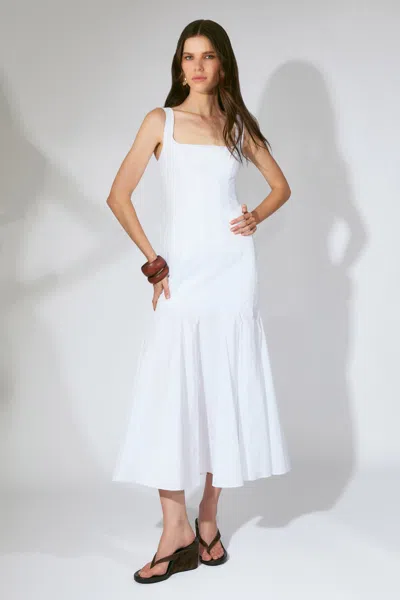 Bardot Lolita Cotton Midi Dress In White