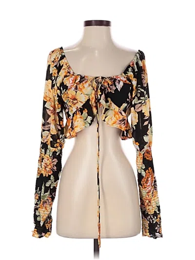 Pre-owned Bardot Long Sleeve Blouse In Black
