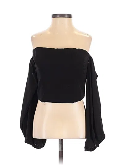 Pre-owned Bardot Long Sleeve Blouse In Black