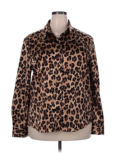 Pre-owned Bardot Long Sleeve Blouse In Brown