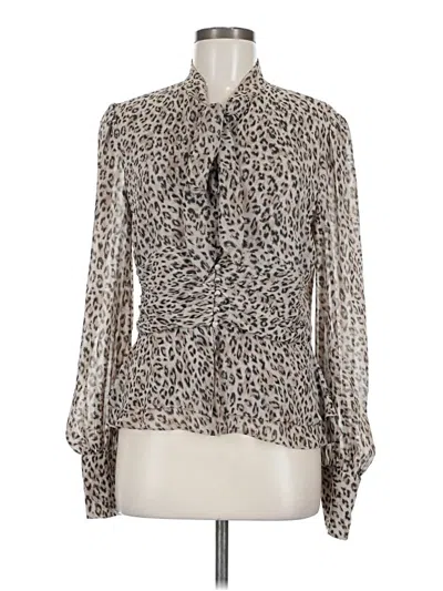 Pre-owned Bardot Long Sleeve Blouse In Brown