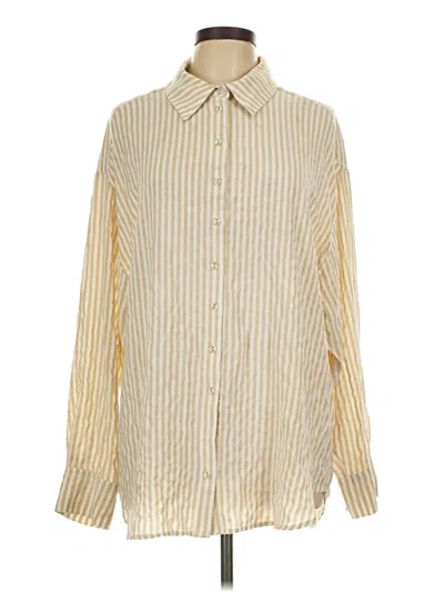 Pre-owned Bardot Long Sleeve Button Down Shirt In Gold
