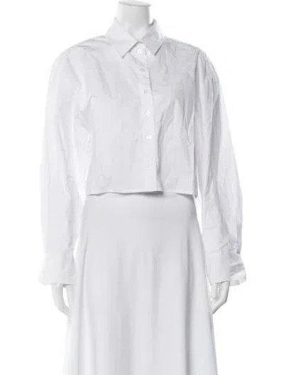 Pre-owned Bardot Long Sleeve Button-up Top W/ Tags In White
