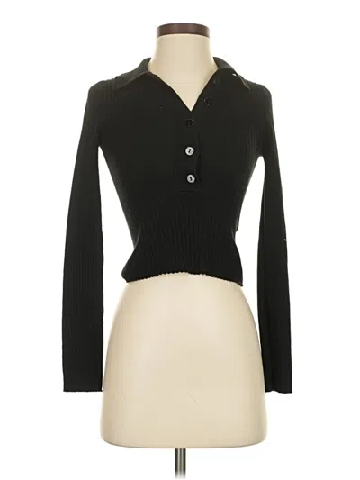 Pre-owned Bardot Long Sleeve Top Black Turtleneck Tops